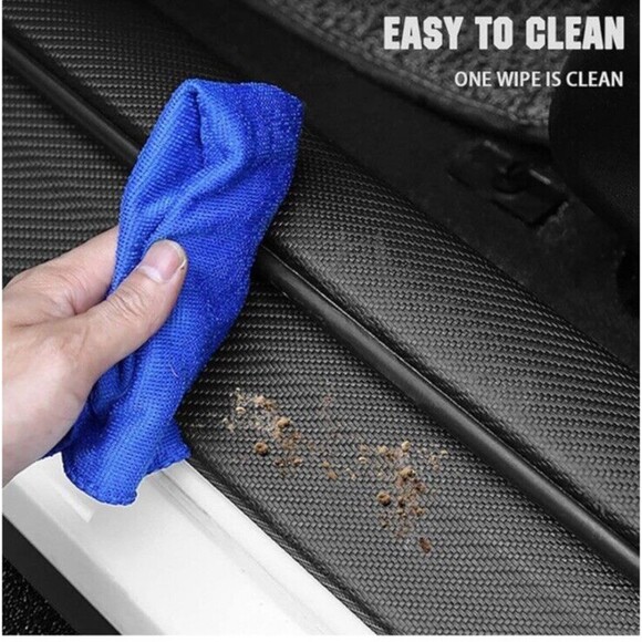 Mitsubishi 4pc Car Door Threshold Protection Sticker Logo Easy Clean Protection - Picture 6 of 6